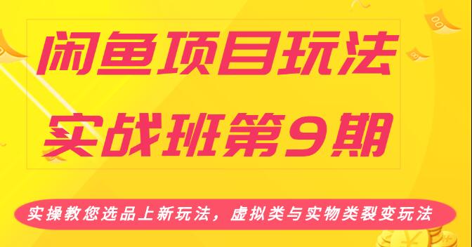 闲鱼项目玩法实战班（一）实操教您选品上新玩法，虚拟类与实物类裂变玩法(2小时无水印)