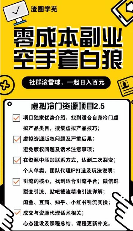 虚拟冷门资源项目（冷门及代理玩法） 精准引流实操日赚1000+(完结)