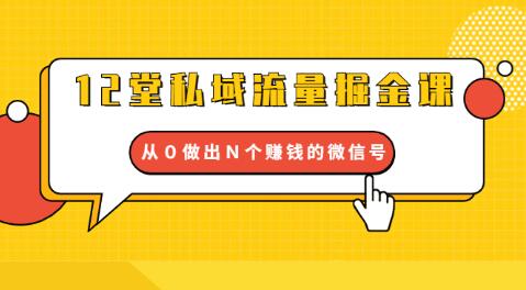 12堂私域流量掘金课：打通私域４大关卡，从０做出Ｎ个赚钱的微信号