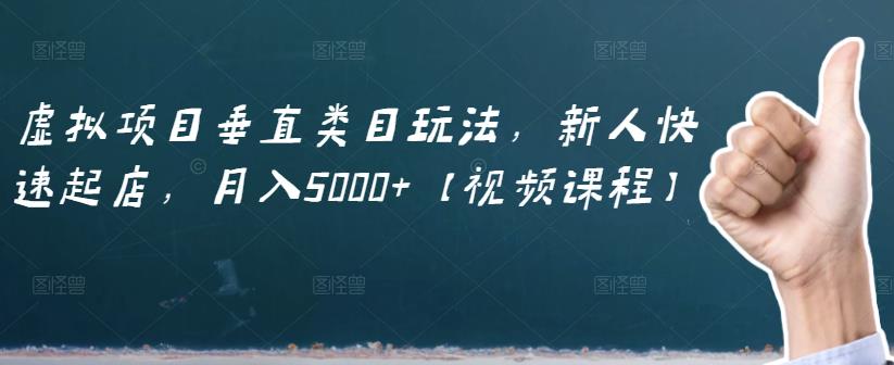 虚拟项目垂直类目玩法，新人快速起店，月入5000+【视频课程】