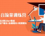 美业抖音流量训练营：从0到10w+粉丝 让你的门店用户增长+业绩增长+利润增长