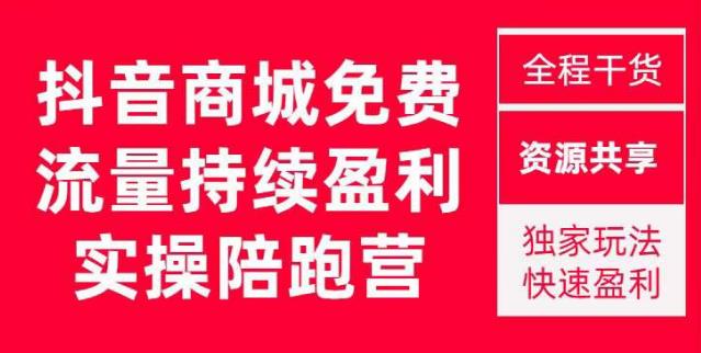 抖音商城搜索持续盈利陪跑成长营，抖音商城搜索从0-1、从1到10的全面解决方案