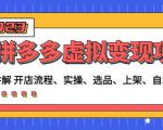 程哥拼多多虚拟变现项目：讲解开店流程-实操-选品-上架-自动发货等