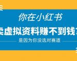 小红书卖虚拟资料的正确赛道，没有什么门槛，一部手机就可以操作【揭秘】