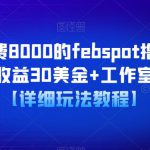 外面收费8000的febspot撸美金项目，单日收益30美金+工作室可批量搞【详细玩法教程】