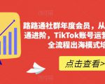 路路通社群年度会员，从0基础到精通进阶，TikTok账号运营到变现的全流程出海模式培训