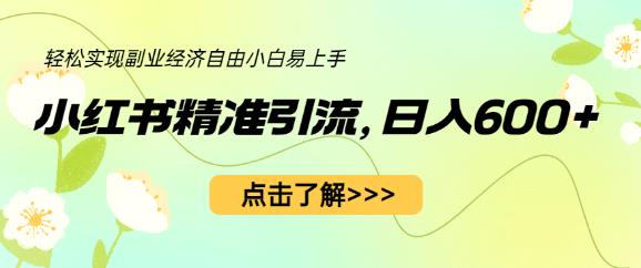 小红书精准引流，小白日入600+，轻松实现副业经济自由（教程+1153G资源）