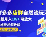 拼多多店群自然流玩法，轻松月入1W+保姆级视频教程（附上货、拍单工具）