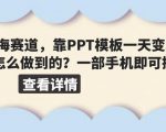 超级蓝海赛道，靠PPT模板一天变现1000是怎么做到的（教程+99999份PPT模板）【揭秘】