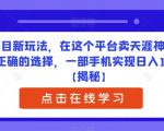 老项目新玩法，在这个平台卖天涯神贴才是最正确的选择，一部手机实现日入1000+【揭秘】