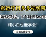 纯搬运项目多多视频带货保姆级教程，1个月搞5w佣金，纯小白也能学会【揭秘】