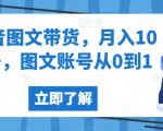 抖音图文带货，月入10w+，图文账号从0到1【揭秘】