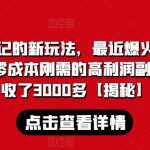 学霸笔记的新玩法，最近爆火的蓝海项目，零成本刚需的高利润副业，5天收了3000多【揭秘】