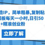 快手图文造IP，简单粗暴,复制粘贴,套个模板每天一小时,日引50+精准创业粉【揭秘】