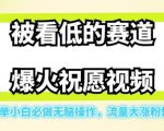 被看低的赛道爆火祝愿视频，玩法简单小白必做无脑操作，流量大涨粉快日入500