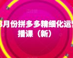 2023年8月份拼多多精细化运营线上直播课（新）