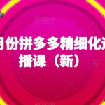 2023年8月份拼多多精细化运营线上直播课（新）