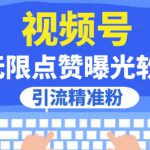 全网首发，视频号无限点赞曝光，引流精准粉【揭秘】