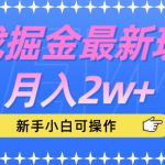 游戏掘金最新玩法月入2w+，新手小白可操作【揭秘】