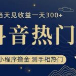 抖音最新小程序撸金，测手相上热门，当天见收益一小时变现300+【揭秘】