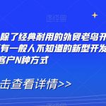 外贸精准开发，除了经典耐用的外贸老鸟开发客户技巧，还有一般人不知道的新型开发客户N种方式