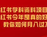 小红书学科资料项目，小红书今年是真的好做，教你如何月入过万【揭秘】