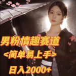 全网网首发！日入2000+最新版本男粉情趣私欲变现项目【揭秘】