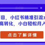 0成本项目，小红书精准引流大学生，私域高转化，小白轻松月入过万【揭秘】