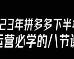 大牙·23年下半年拼多多运营必学的八节课（18节完整）