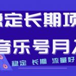 稳定长期项目，说唱音乐号月入1W+，稳定长期，流量好做