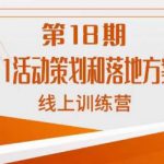 南掌柜·淘系双11活动策划和落地方案线上课18期