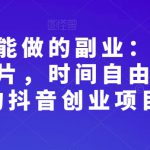 在家就能做的副业：抖音短视频切片，时间自由，大众的抖音创业项目