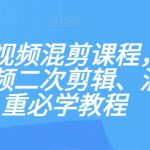 最新短视频混剪课程，新手做短视频二次剪辑、混剪去重必学教程