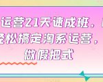 淘系运营21天速成班，0基础轻松搞定淘系运营，不做假把式