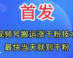 全网首发：视频号无脑搬运涨千粉技术，最快当天到千粉【揭秘】