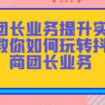 招商团长业务提升实战教程，教你如何玩转抖音招商团长业务