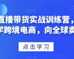 TikTok直播带货实战训练营，引流爆单，学跨境电商，向全球卖货！