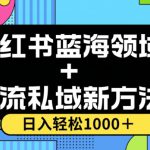 小红书蓝海虚拟＋引流私域新方法，100%不限流，日入轻松1000＋，小白无脑操作【揭秘】