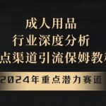 2024年重点潜力赛道，成人用品行业深度分析，重点渠道引流保姆教程【揭秘】