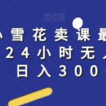 抖音小雪花卖课最新玩法，24小时无人直播，日入3000+【揭秘】