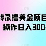 翻译转录撸美金项目，轻松操作日入300+【揭秘】