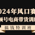 2024年风口赛道视频号电商带货训练营搞钱特训班，带领大家快速入局自媒体电商带货