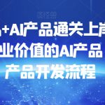 数据产品+AI产品通关上岸，创建能带来商业价值的AI产品，学习AI产品开发流程