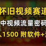 中视频流量密码，怀旧视频赛道，日1500，保姆式教学【揭秘】