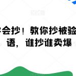 广告语，学会抄！教你抄被验证过的广告语，谁抄谁卖爆