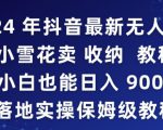 2024年抖音最新无人直播小雪花卖收纳教程，小白也能日入900+落地实操保姆级教程【揭秘】