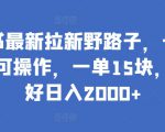 小红书最新拉新野路子，一部手机即可操作，一单15块，做得好日入2000+【揭秘】