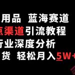 成人用品，蓝海赛道，重点渠道引流教程，行业深度分析，无需囤货，轻松月入5W+【揭秘】