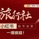 旅行社小红书起号运营，深入浅出为大家讲解旅行社在小红书如何起号、涨粉、引流、变现