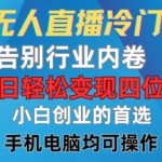 微信无人直播冷门玩法，告别行业内卷，单日轻松变现四位数，小白的创业首选【揭秘】